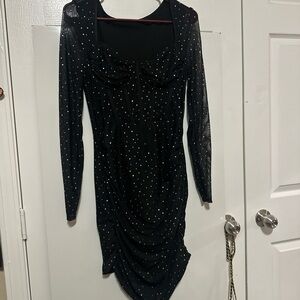Elegant Black Dress with Silver Accents